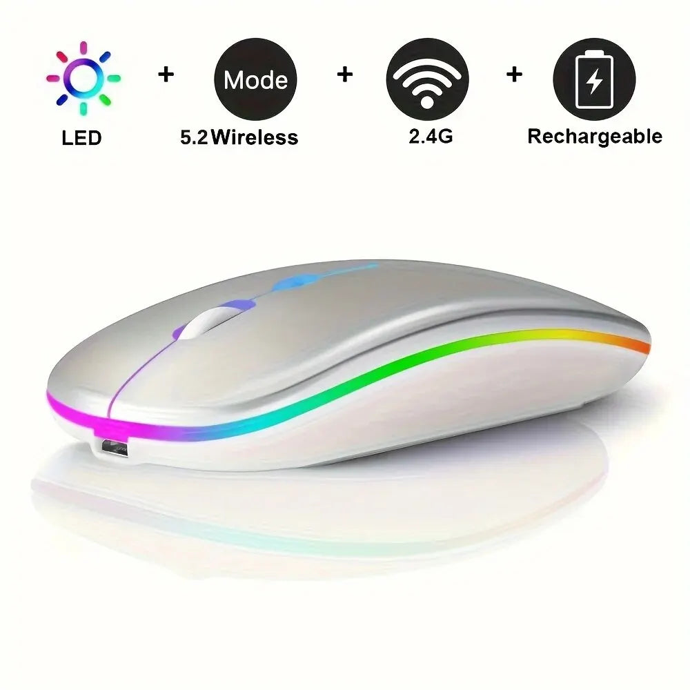 Souris Gamer Sans Fil RGB – Ergonomique & Silencieuse – Compatible PC & Ordinateur Portable