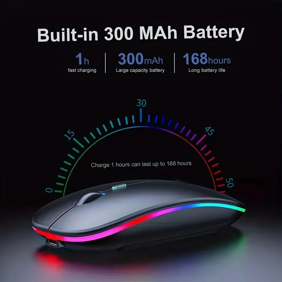 Souris Gamer Sans Fil RGB – Ergonomique & Silencieuse – Compatible PC & Ordinateur Portable