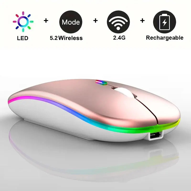 Souris Gamer Sans Fil RGB – Ergonomique & Silencieuse – Compatible PC & Ordinateur Portable