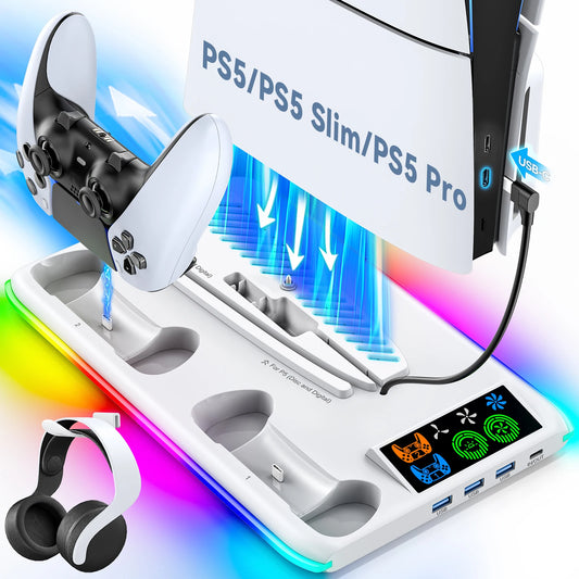 🎮 Support Multifonction pour PS5 – Refroidissement, Charge & Organisation