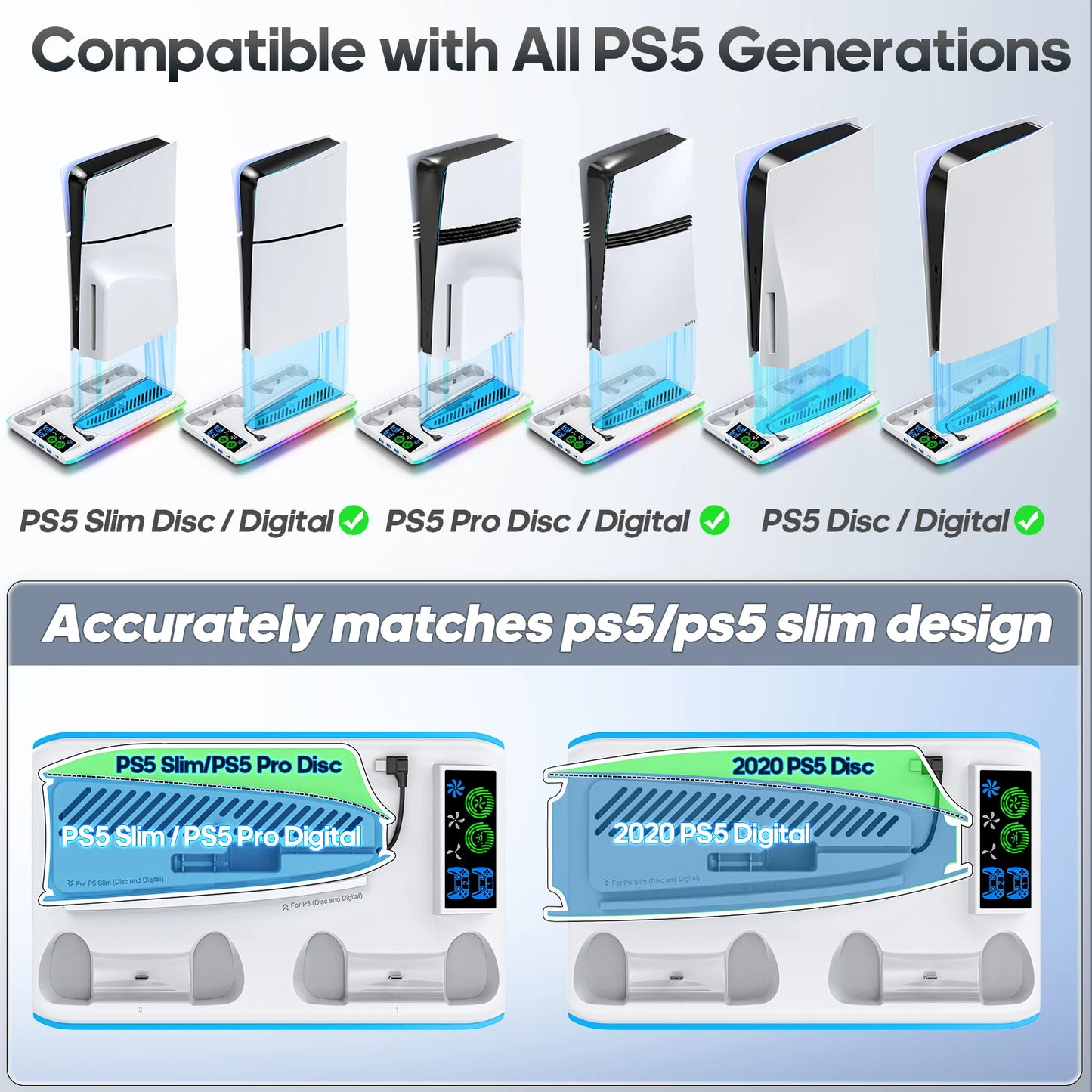 🎮 Support Multifonction pour PS5 – Refroidissement, Charge & Organisation