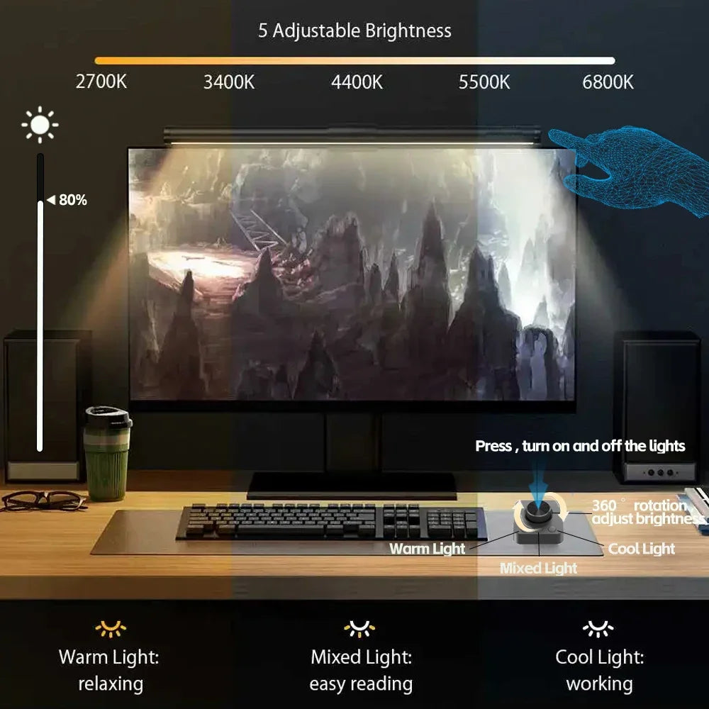🖥️ Barre Lumineuse LED RGB pour Écran – Ambiance Gaming & Travail