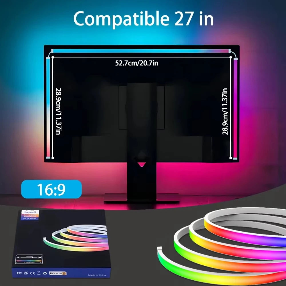 🎧 Bande LED RGBIC pour Écran – Ambiance Gaming & Synchronisation Musicale