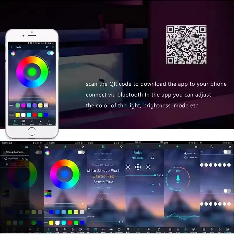 🌈 Bande LED RGB 24V – Éclairage Intelligemment Coloré pour Chaque Pièce
